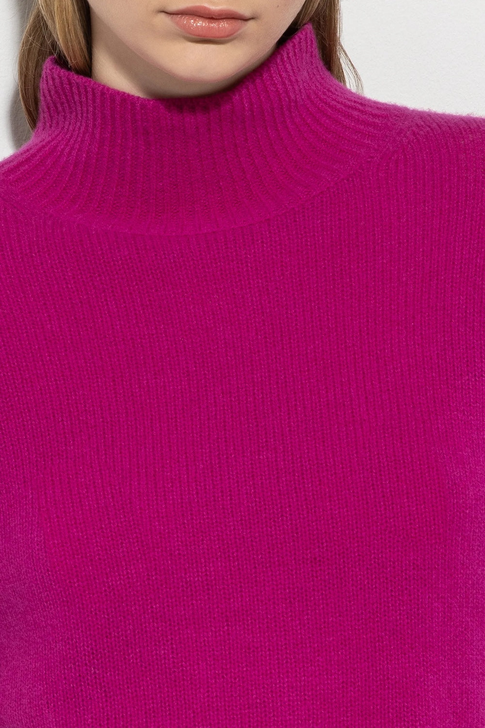 Ultra Pink Cashmere Blend Turtleneck Sweater