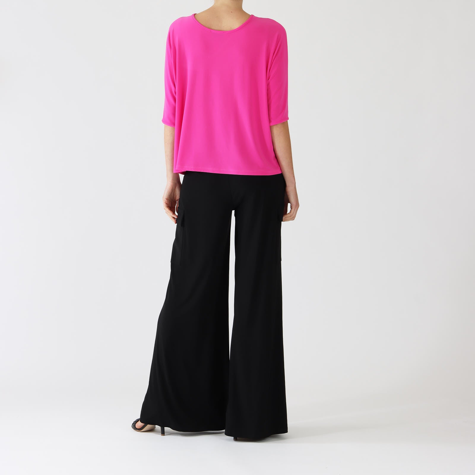 Ultra Pink Relaxed V-Neck Top