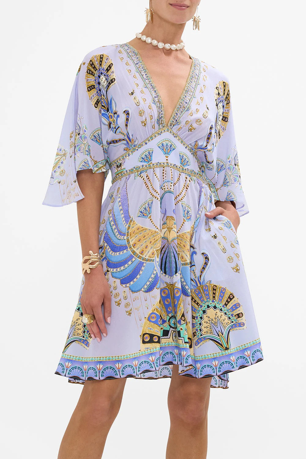 Under Scarab Skies Short Waisted Dress