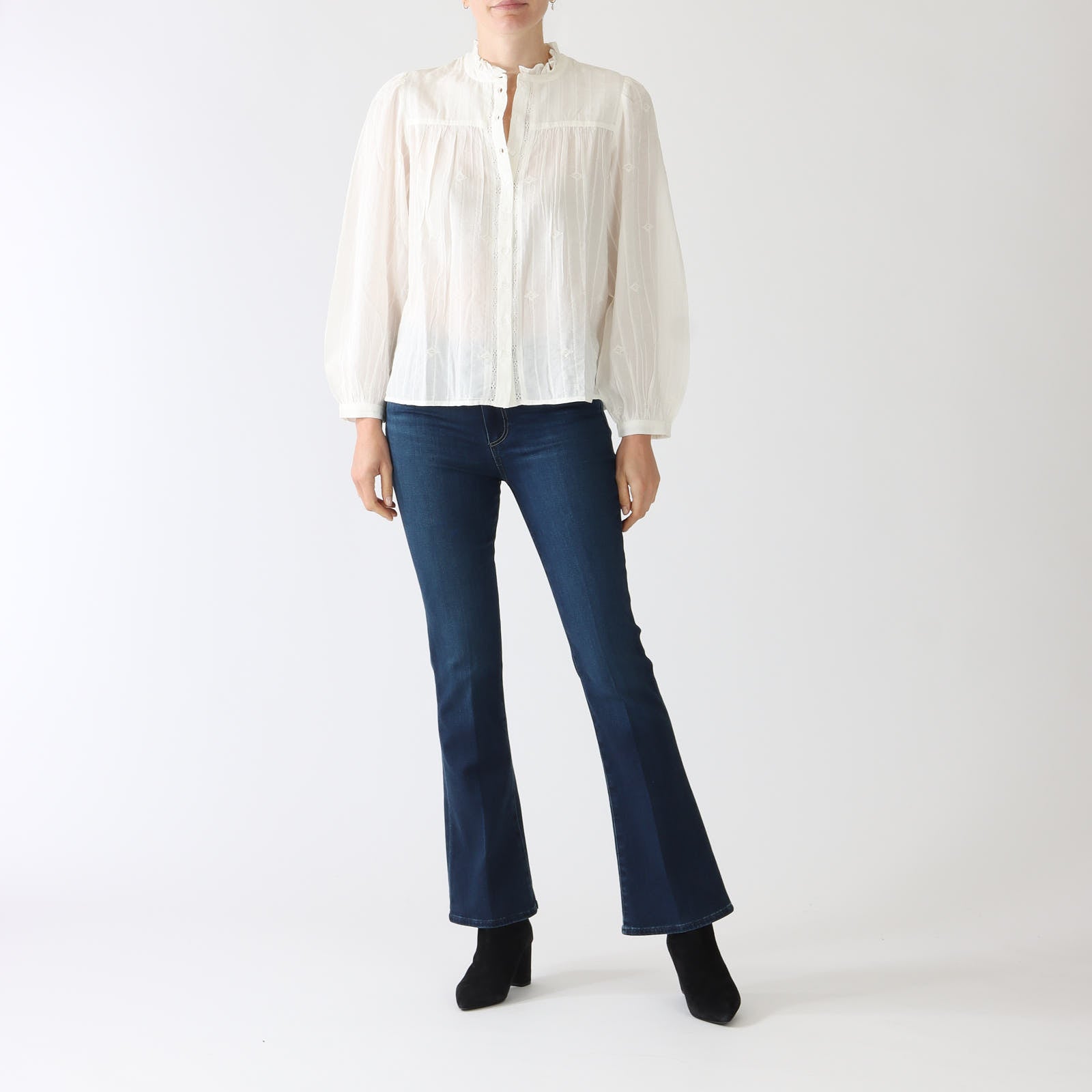 Ecru Melody Cotton Blend Blouse