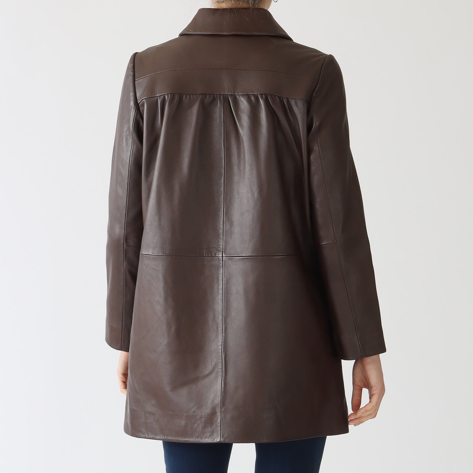 Marron Madie Leather Coat