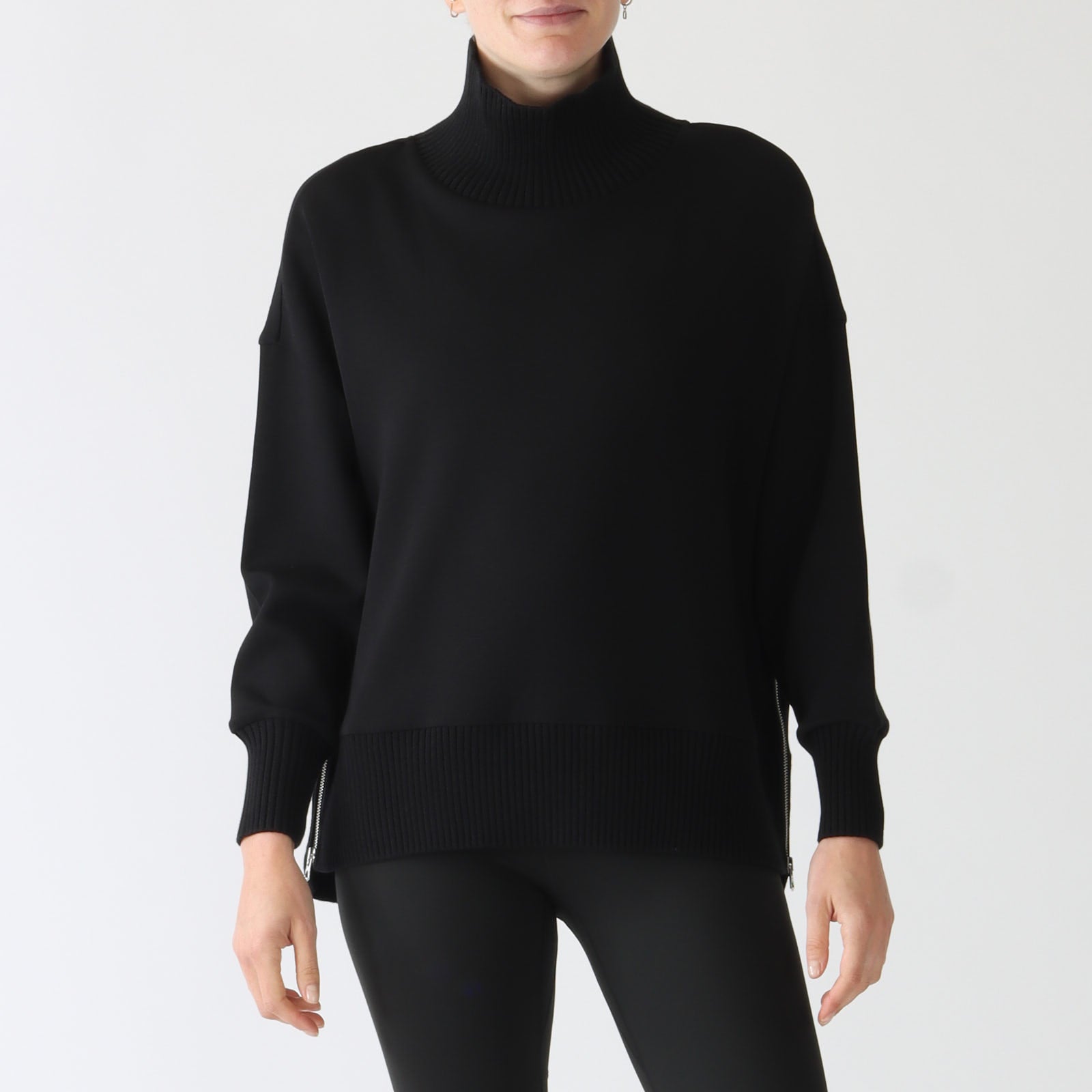 Black Barker High-Neck Sweatshirt