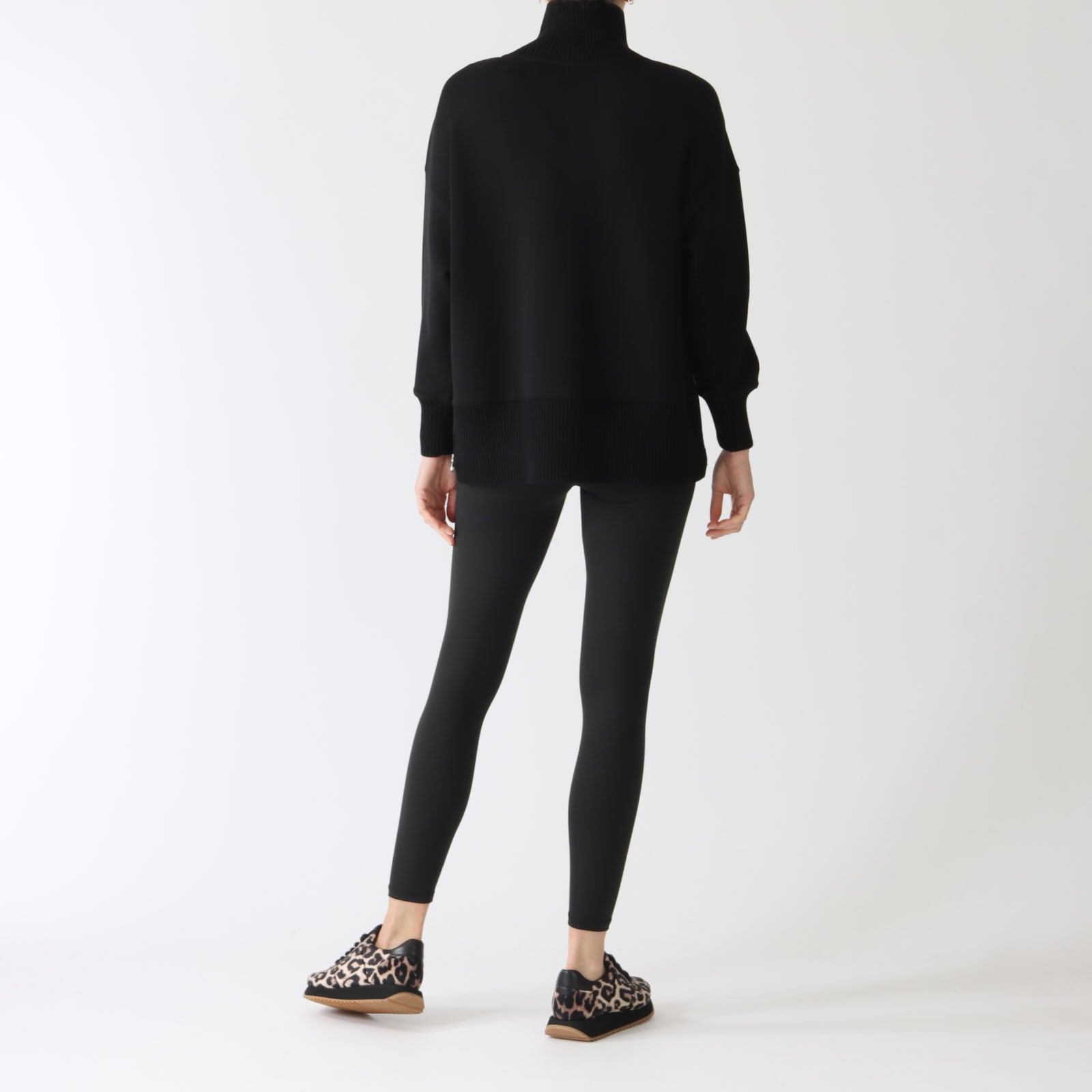 Black Barker High-Neck Sweatshirt