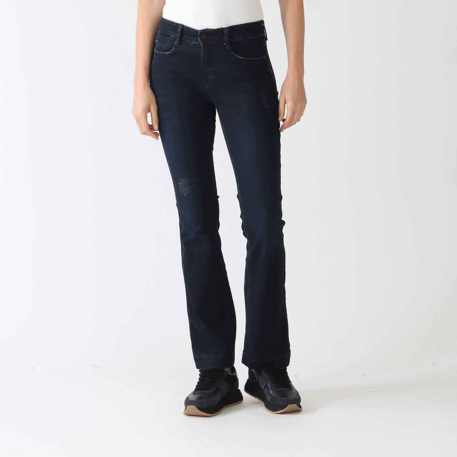 Destroyed Deepblue Boot Glam Jeans