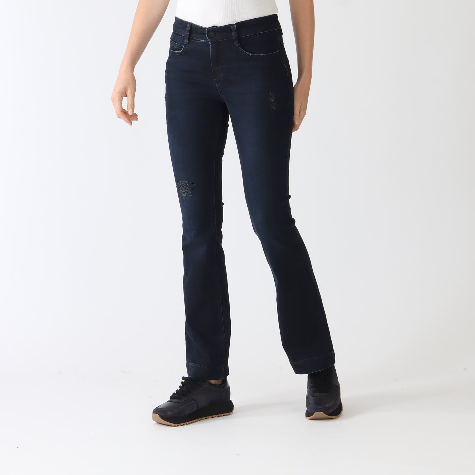 Destroyed Deepblue Boot Glam Jeans