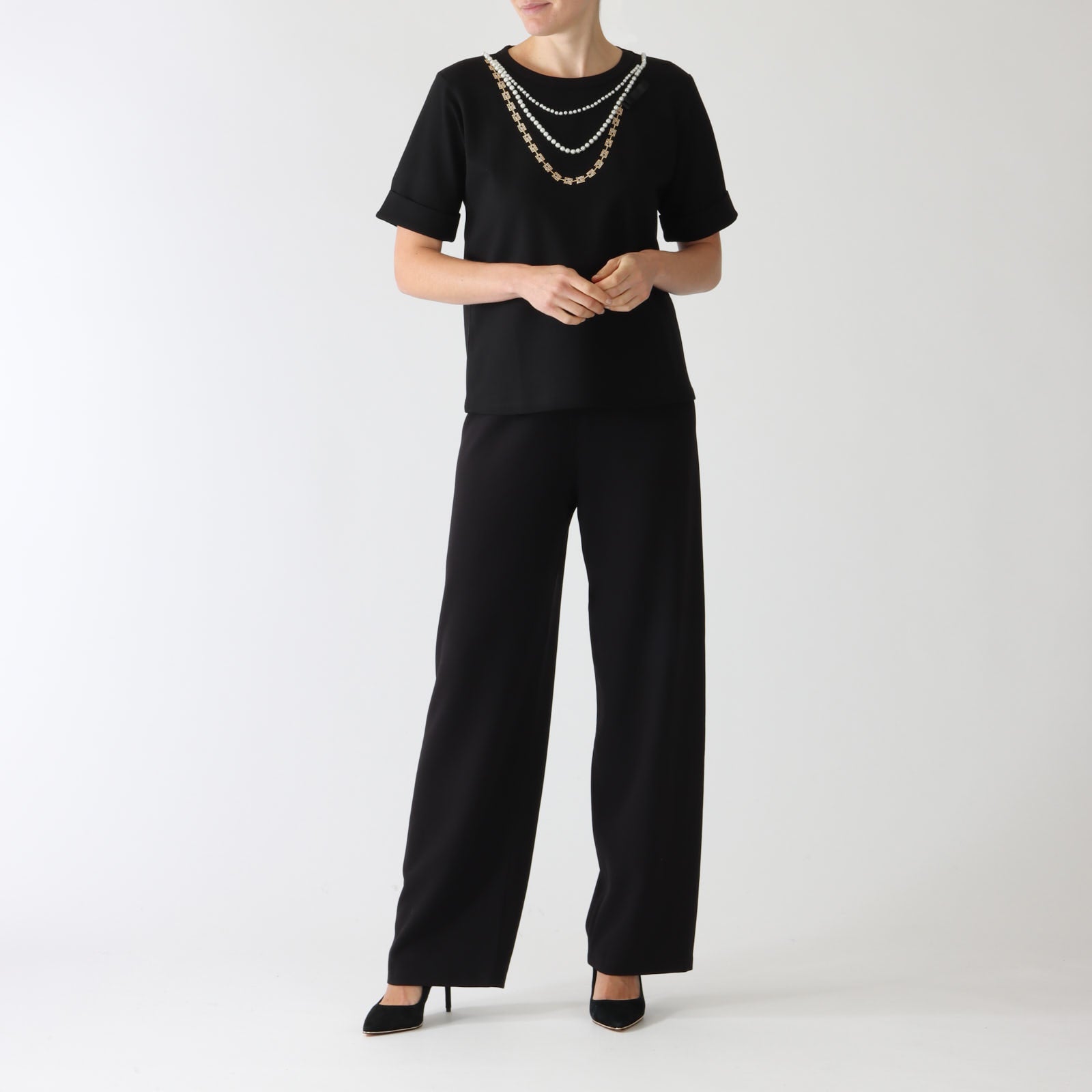 Dann Noir Wide Leg Pants