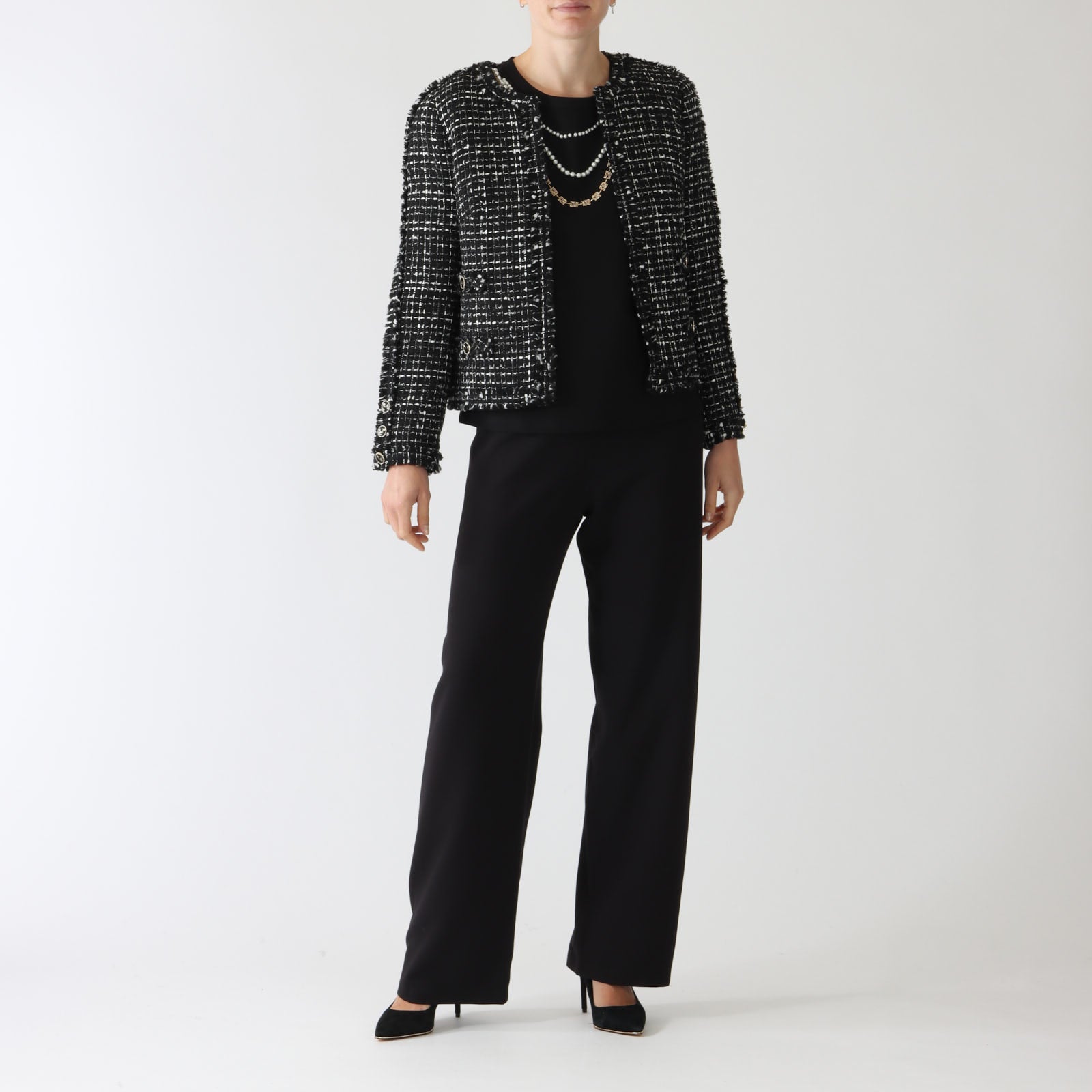 Camyl Noir Fringed Tweed Jacket