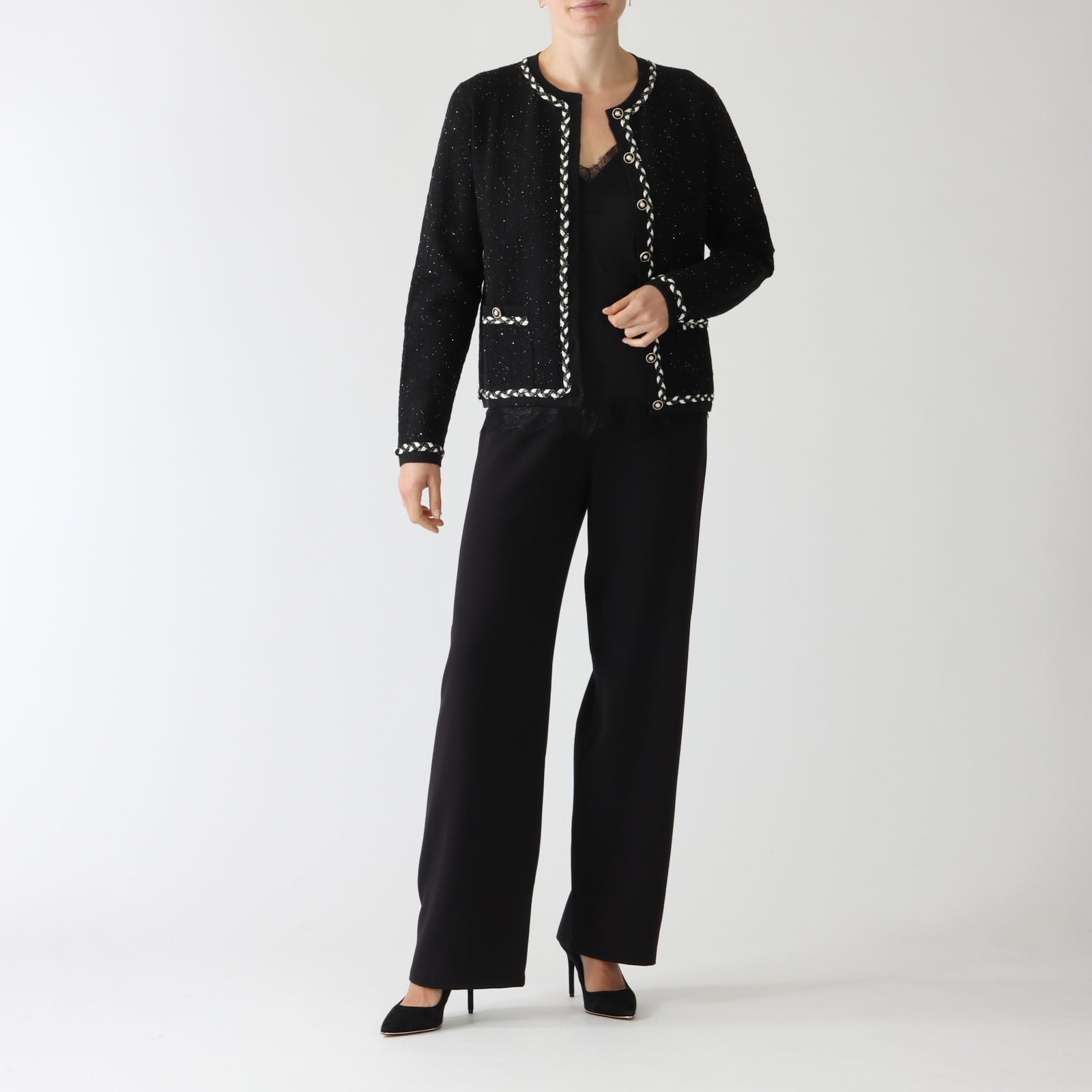 Farrell Noir Sparkling Tweed Cardigan