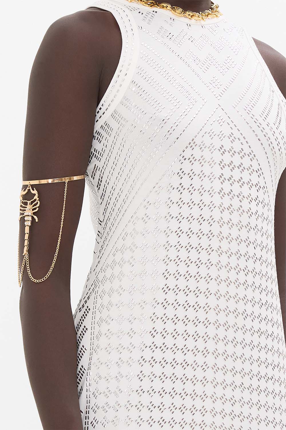 Valley Of The Queens Embellished Jersey Tank Dress