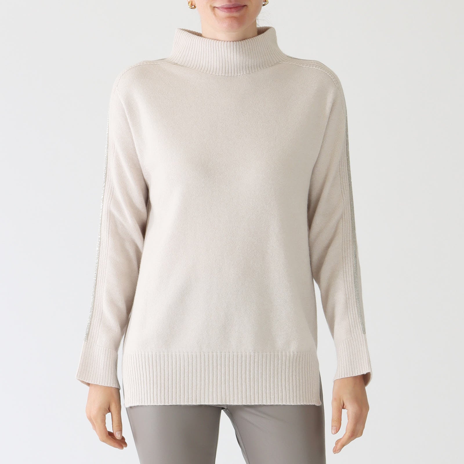 Vaniglia Beaded Stripe Cashmere & Wool Sweater