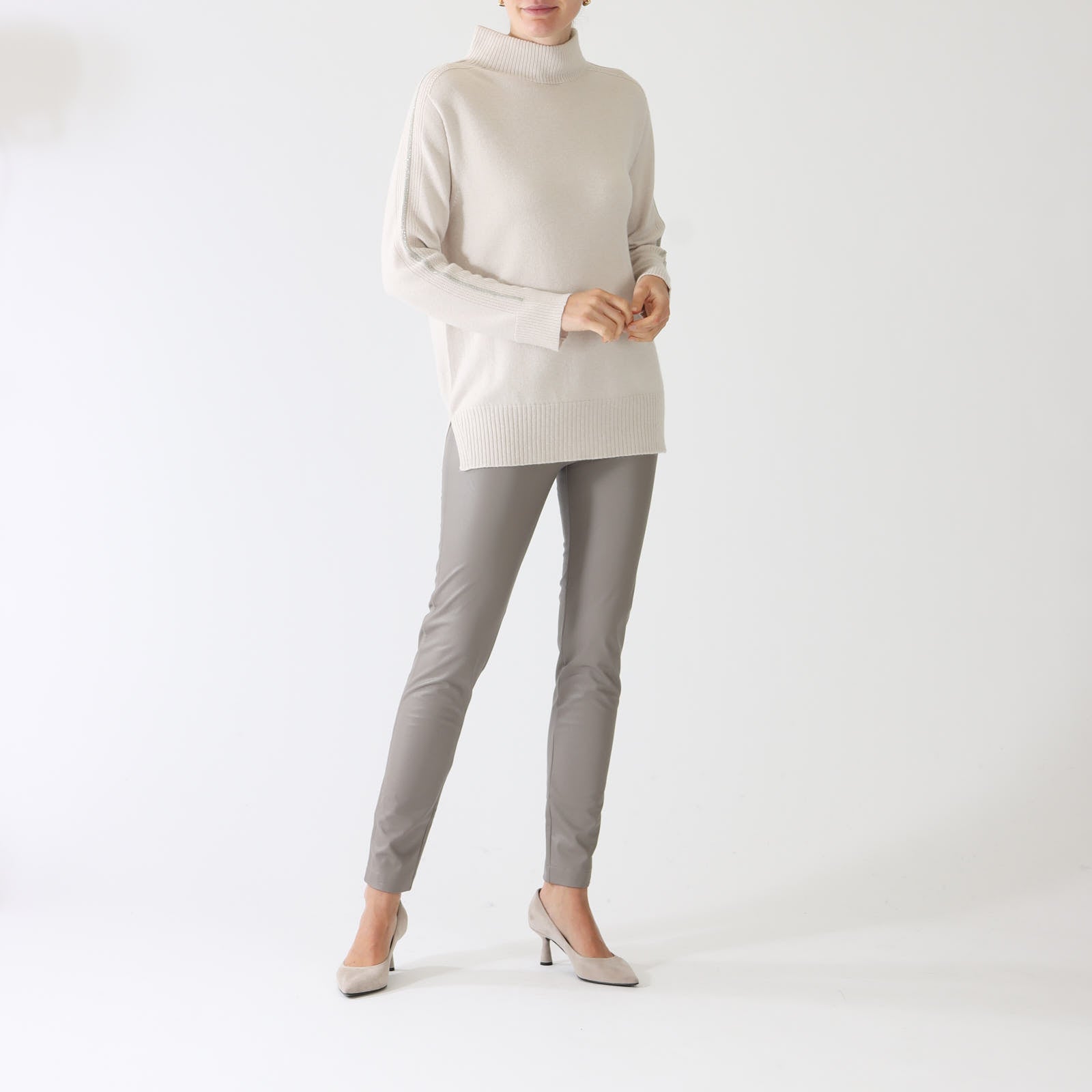 Vaniglia Beaded Stripe Cashmere & Wool Sweater