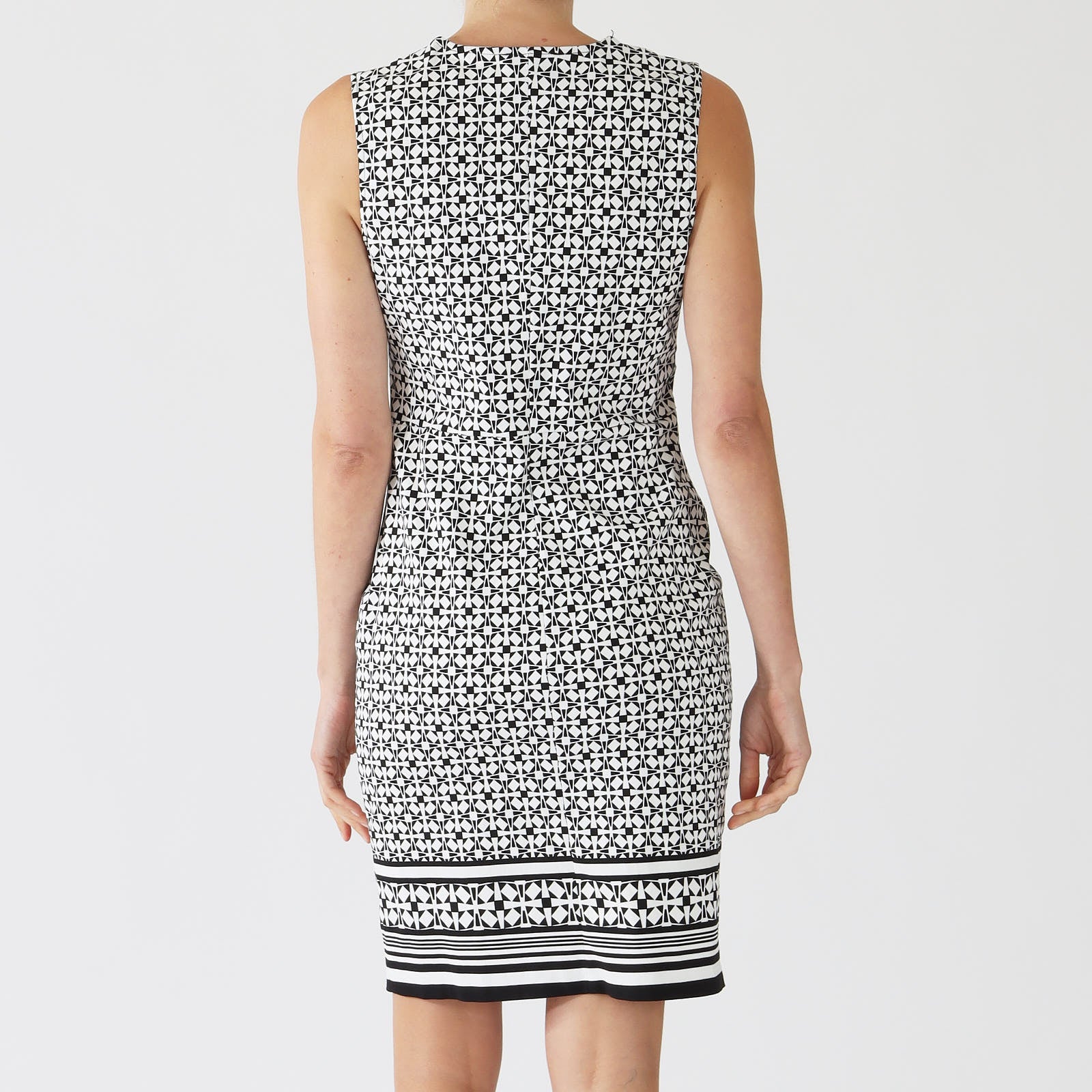 Vanilla & Black Geometric Print Dress