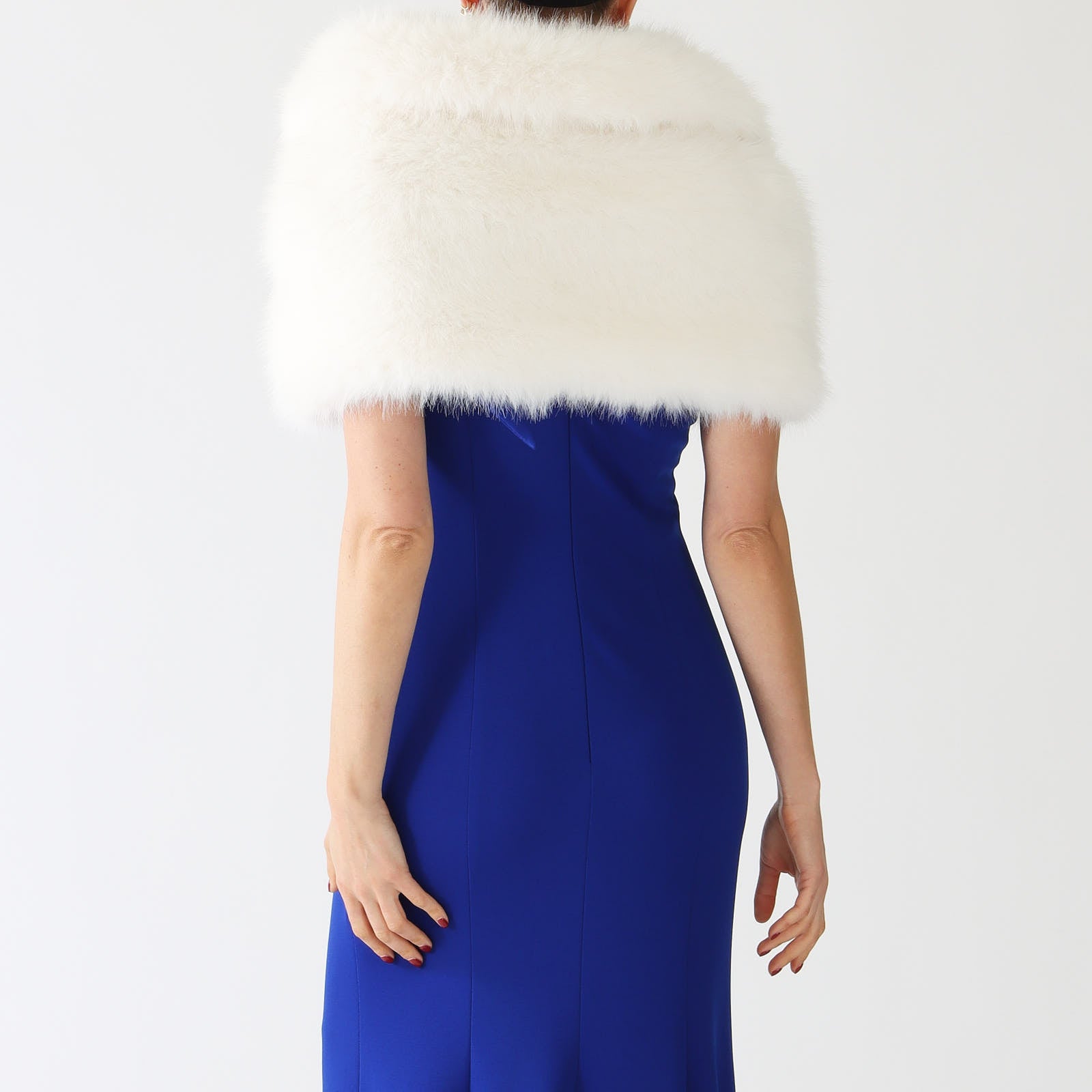 Vanilla Faux Fur Brooch Cover-Up