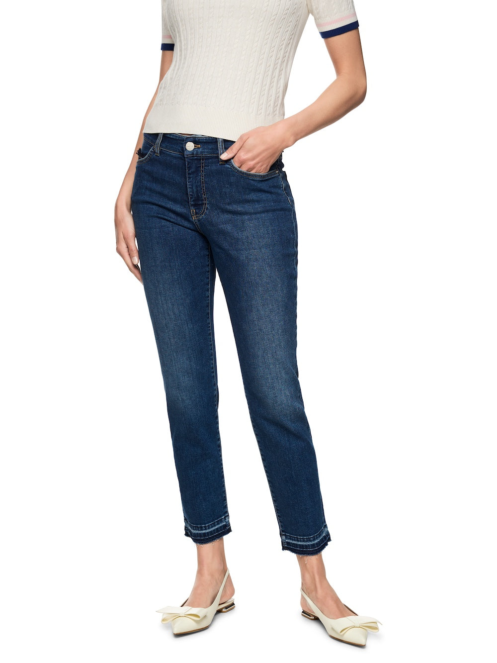 Vintage Indigo Silea Jeans With Raw Hems