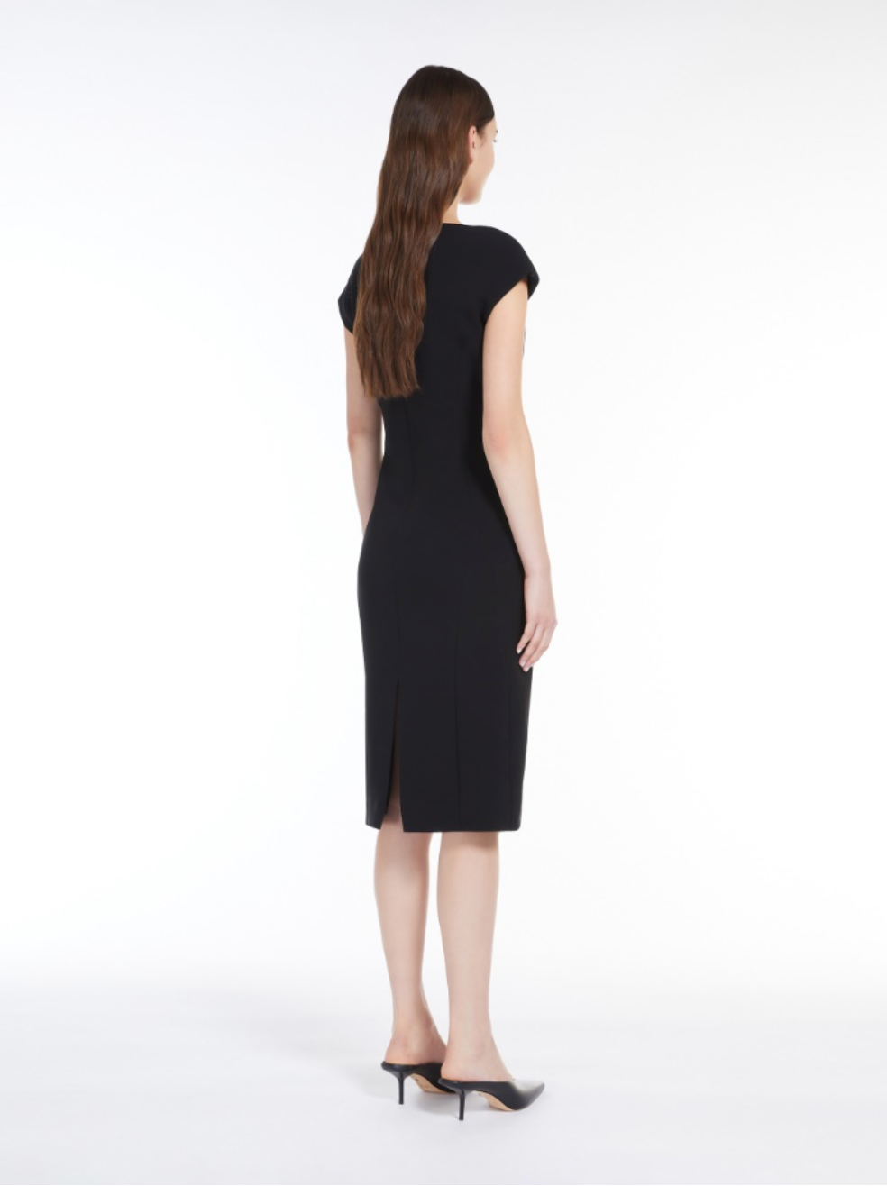 Visby Black Cady Midi Dress