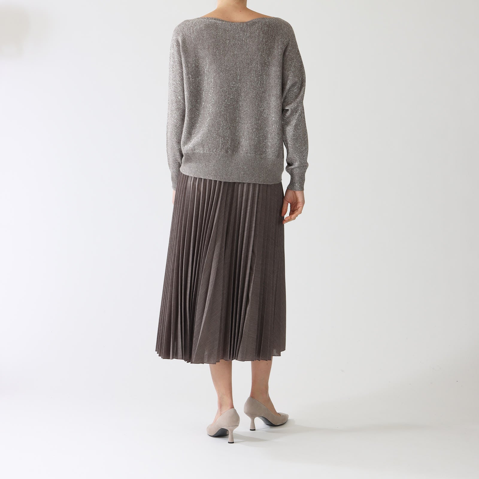 Visone Lurex Diamond Wool Blend Sweater