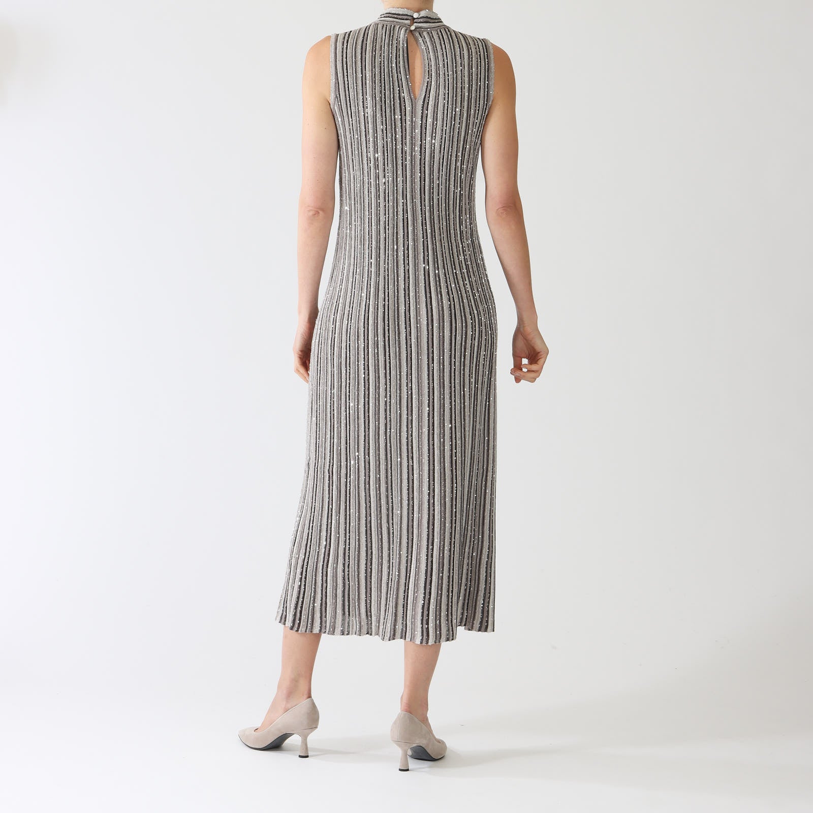 Visone Lurex Stripe Midi Dress