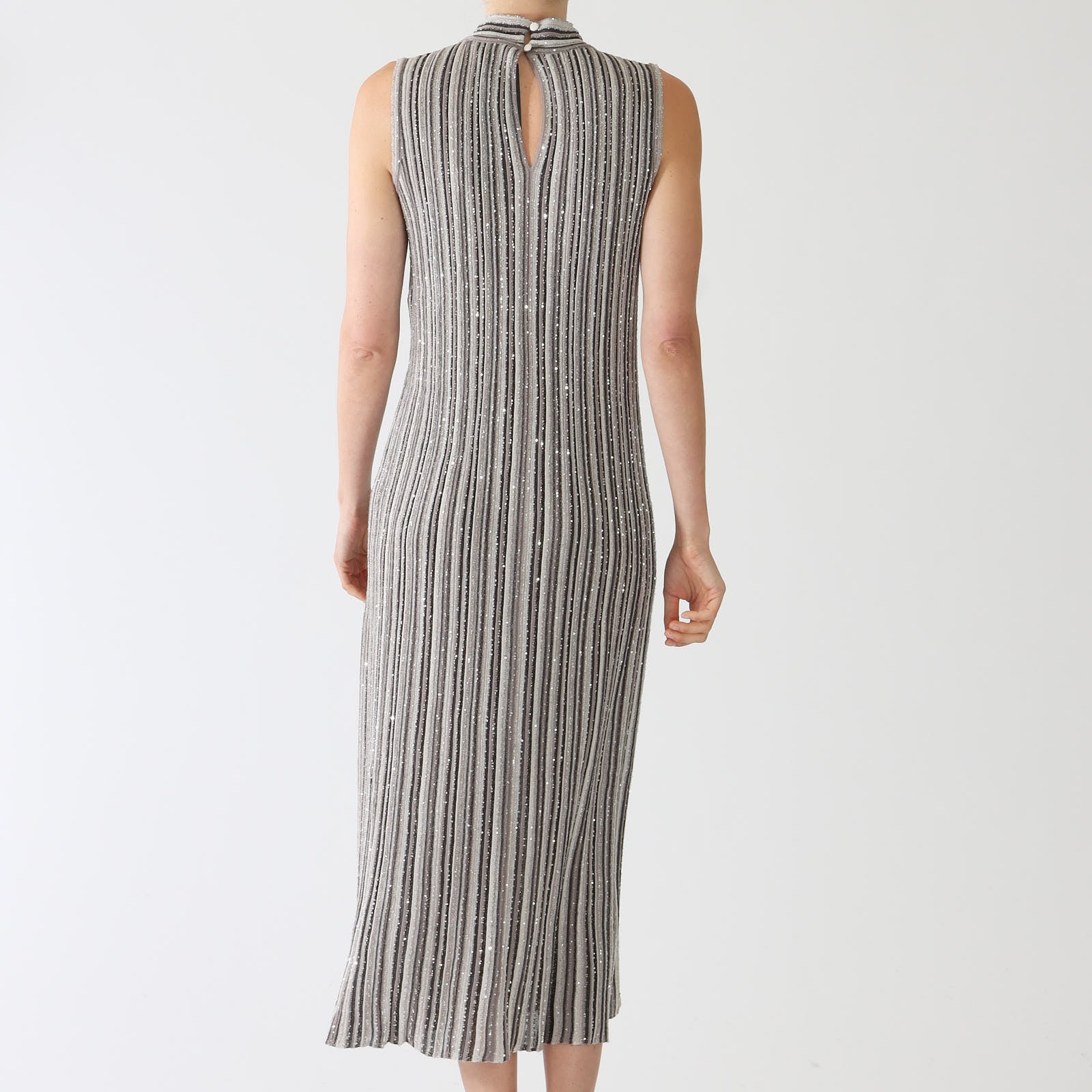 Visone Lurex Stripe Midi Dress