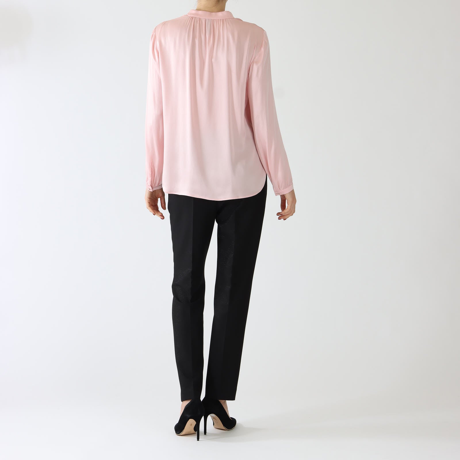 Warm Rose Frill Silk Blend Blouse