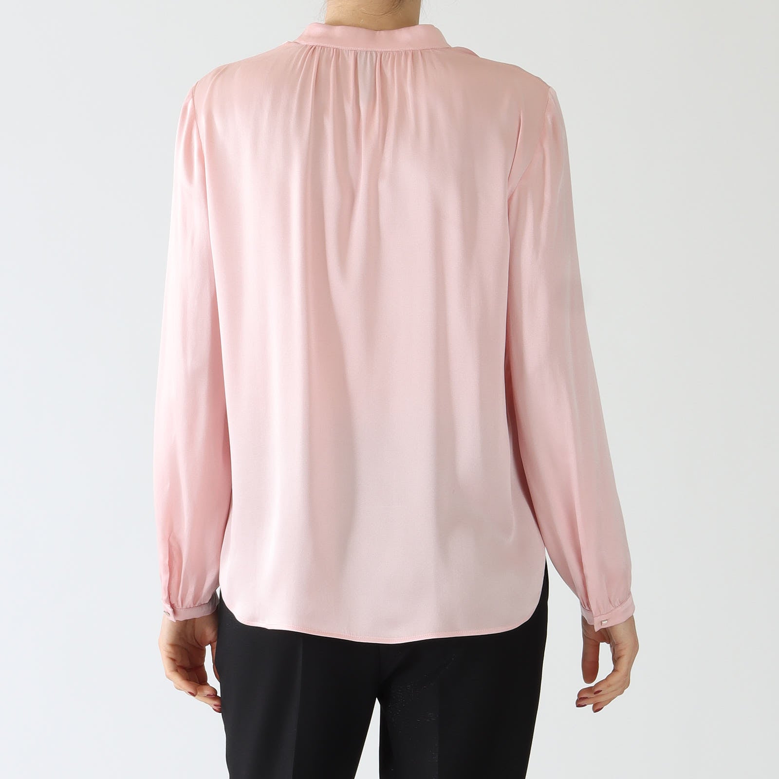 Warm Rose Frill Silk Blend Blouse