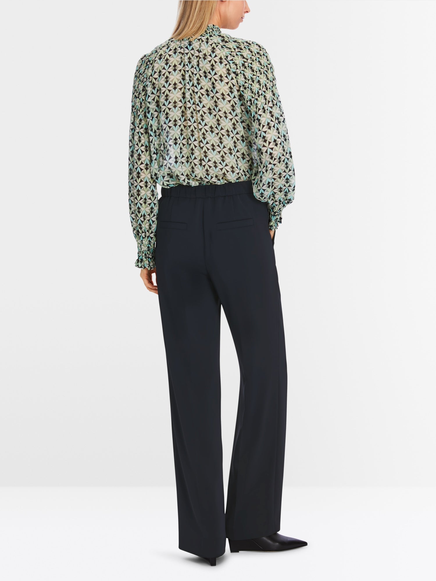 Midnight Blue Washington Wide Leg Tailored Pants