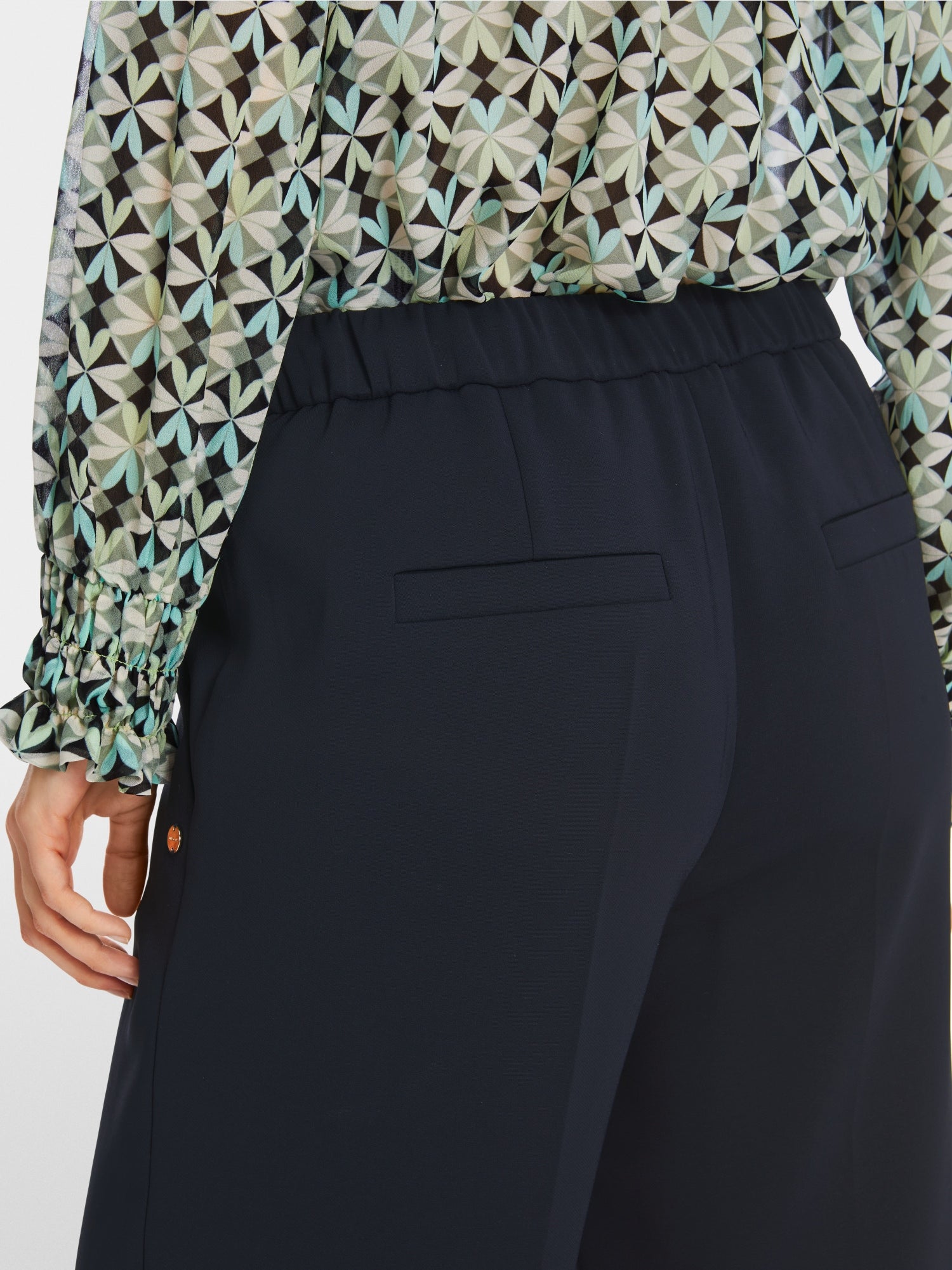 Midnight Blue Washington Wide Leg Tailored Pants