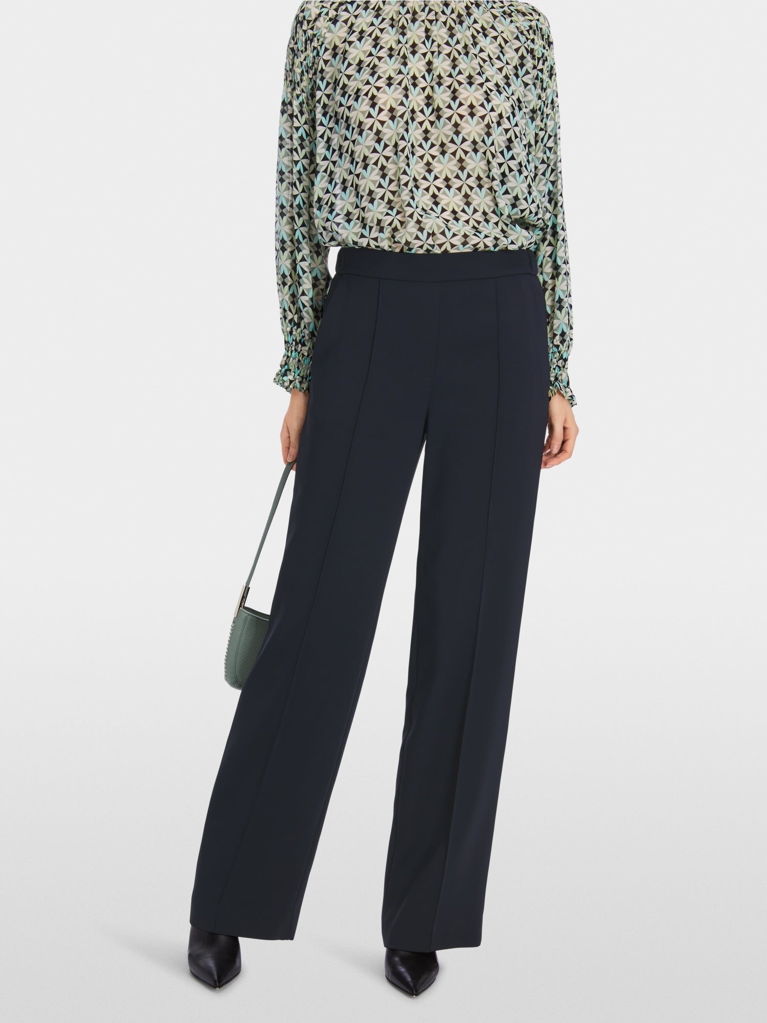 Midnight Blue Washington Wide Leg Tailored Pants