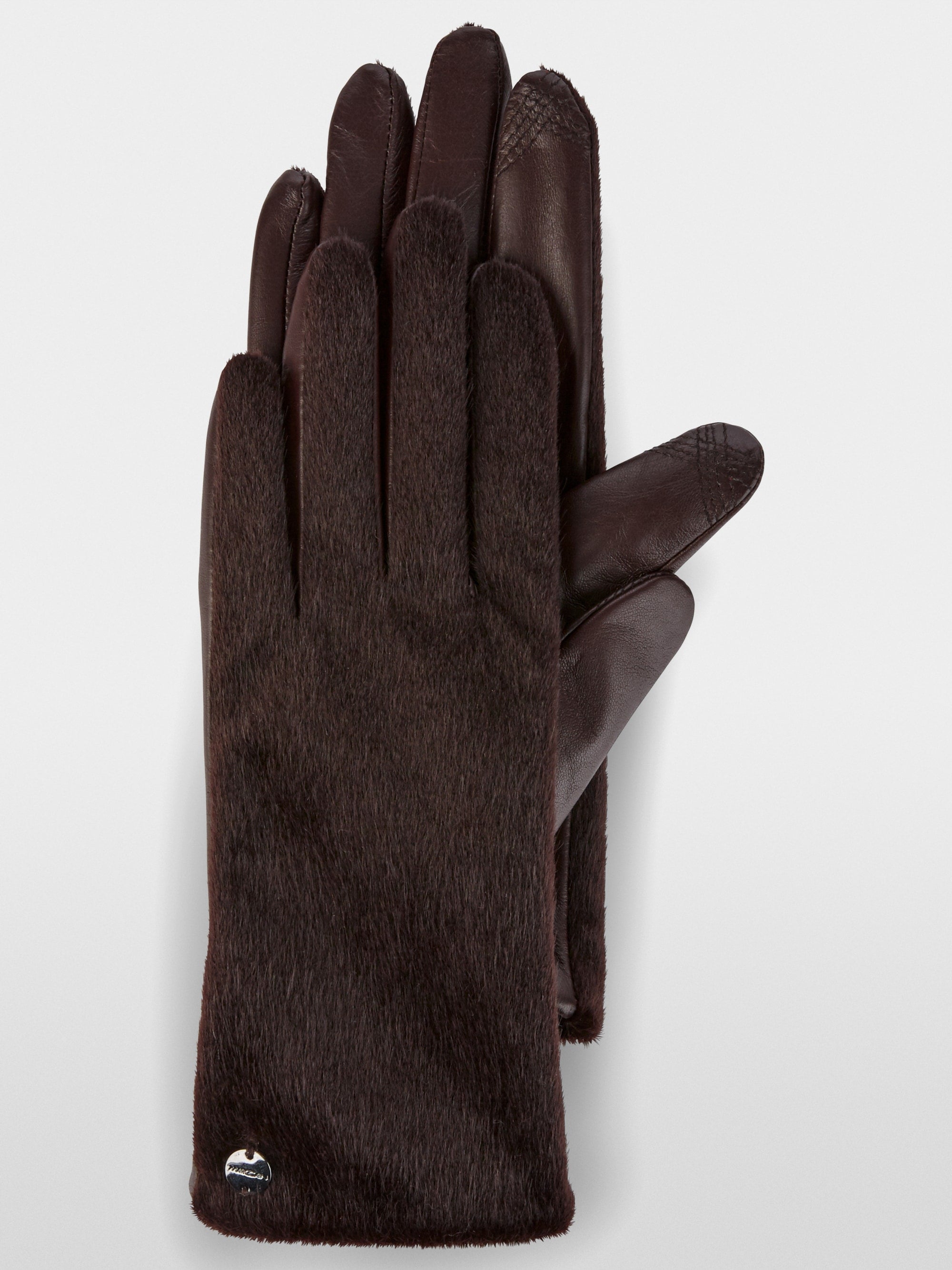 Deep Wood Faux Fur Gloves