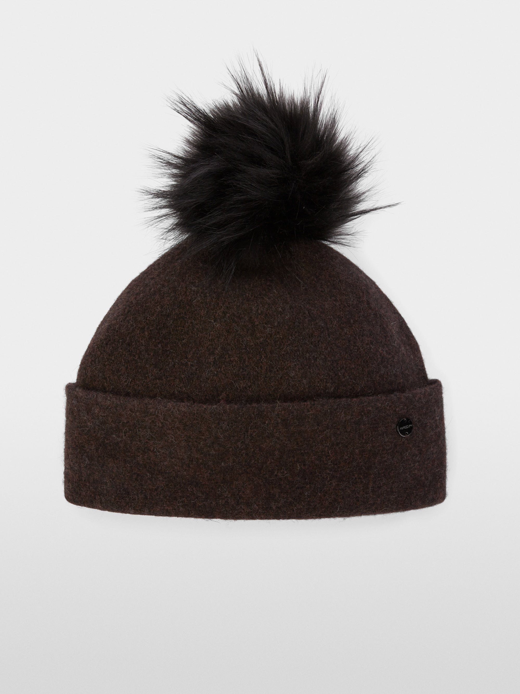 Deep Wood Knit Pompom Hat