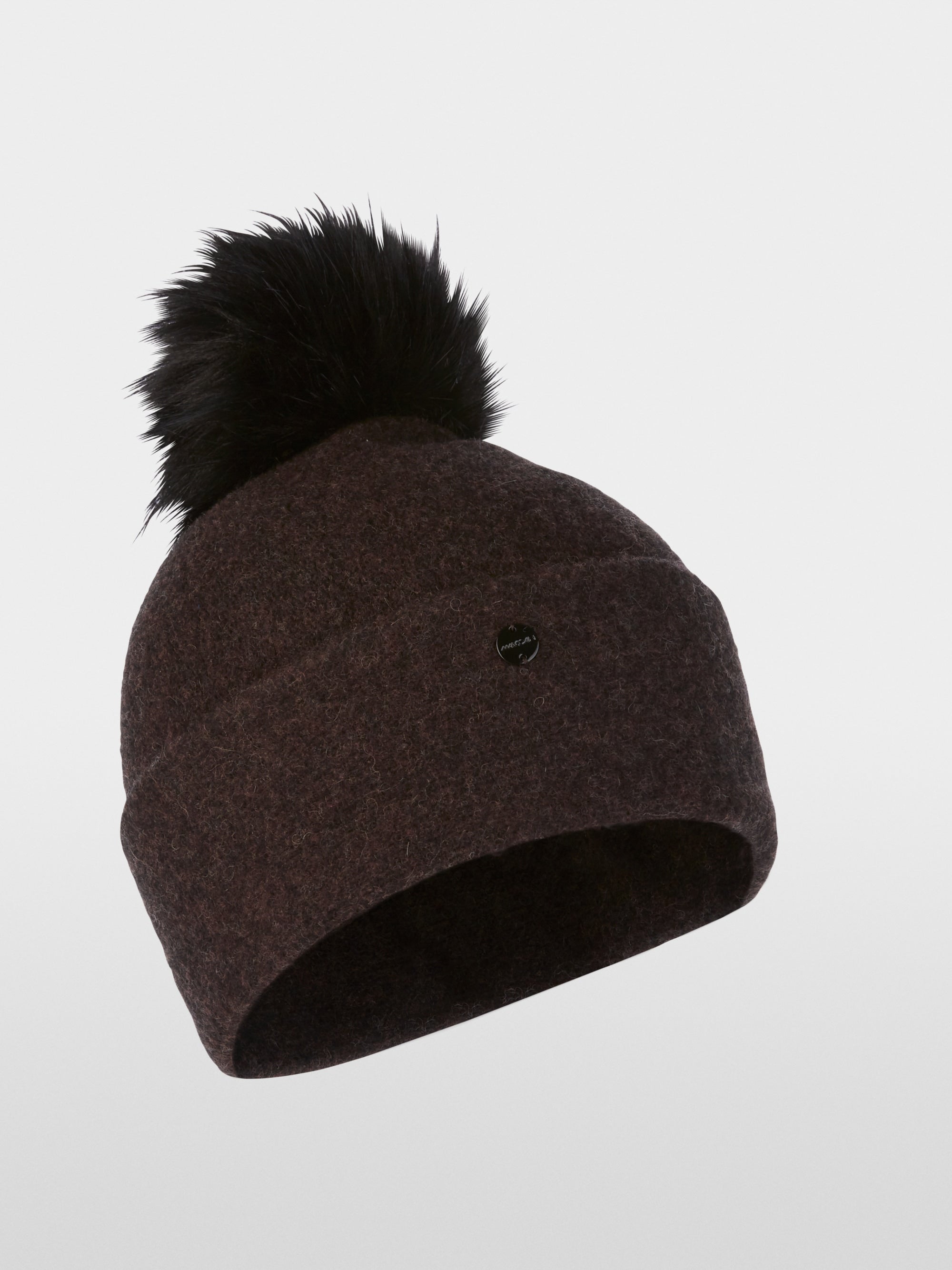 Deep Wood Knit Pompom Hat