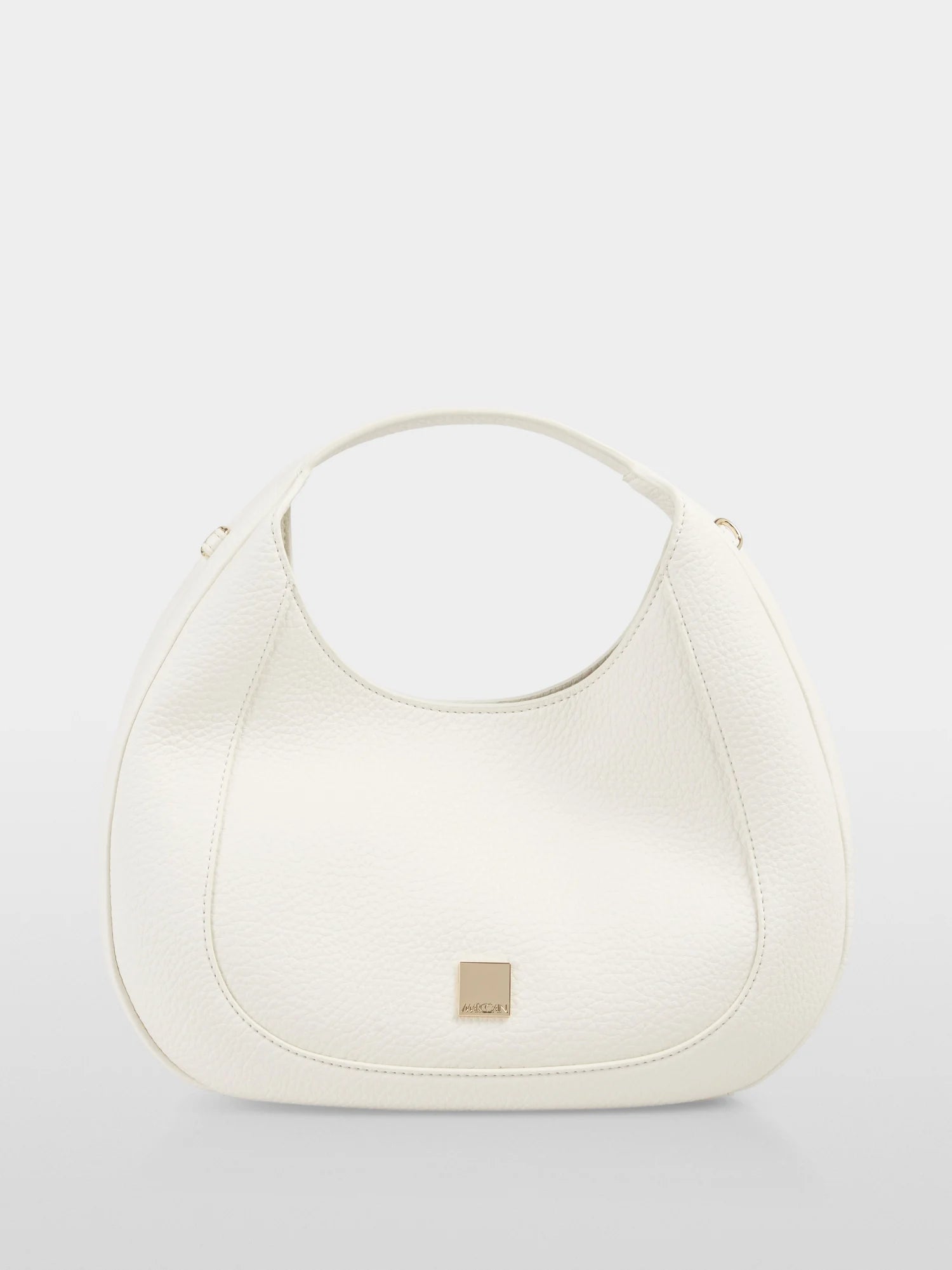 Bright Ecru Leather Oval Bag