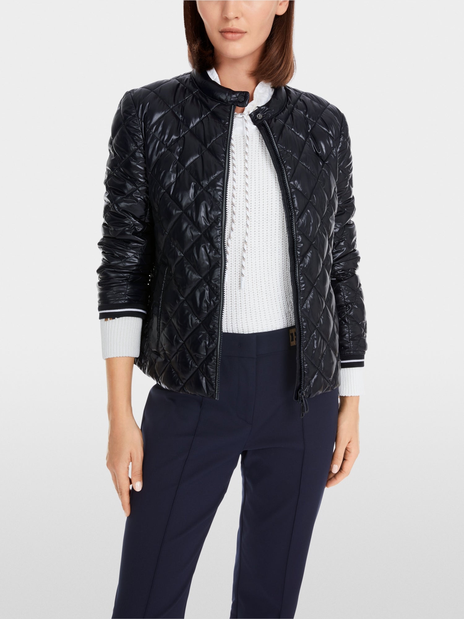 Navy Diamond Quilted Jacket