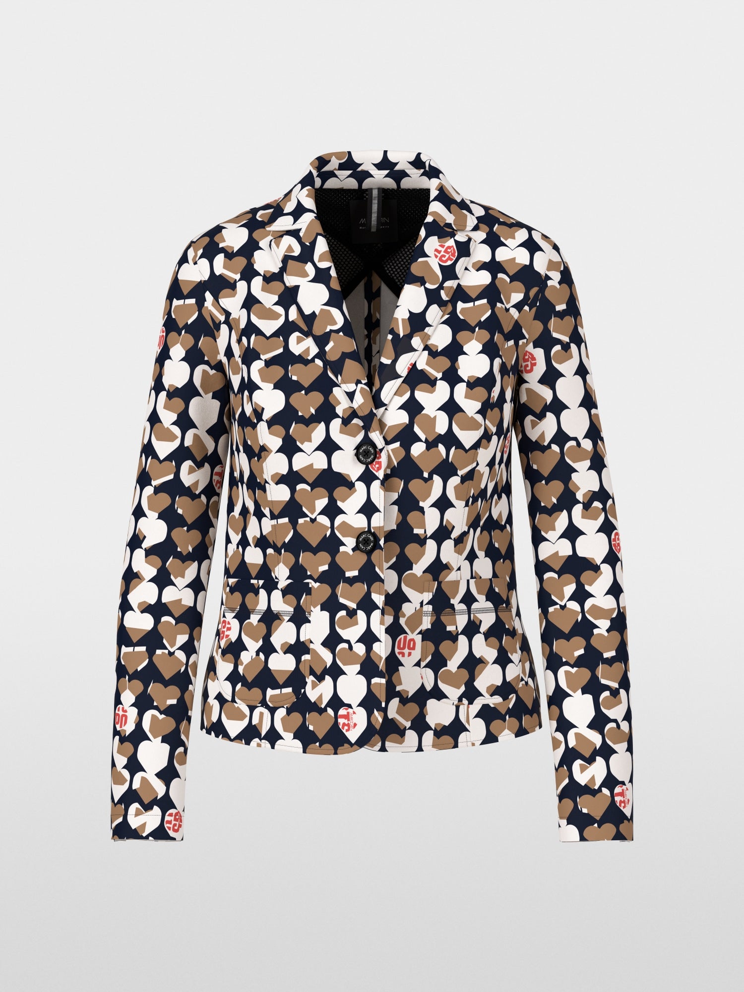 Navy Splithearts Print Jersey Blazer