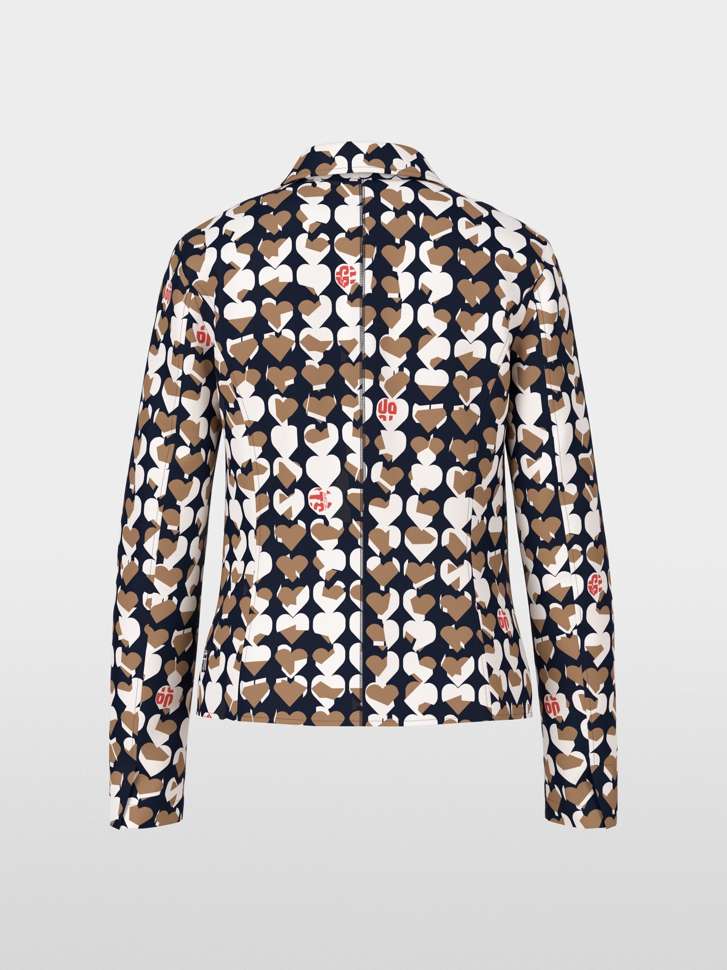 Navy Splithearts Print Jersey Blazer