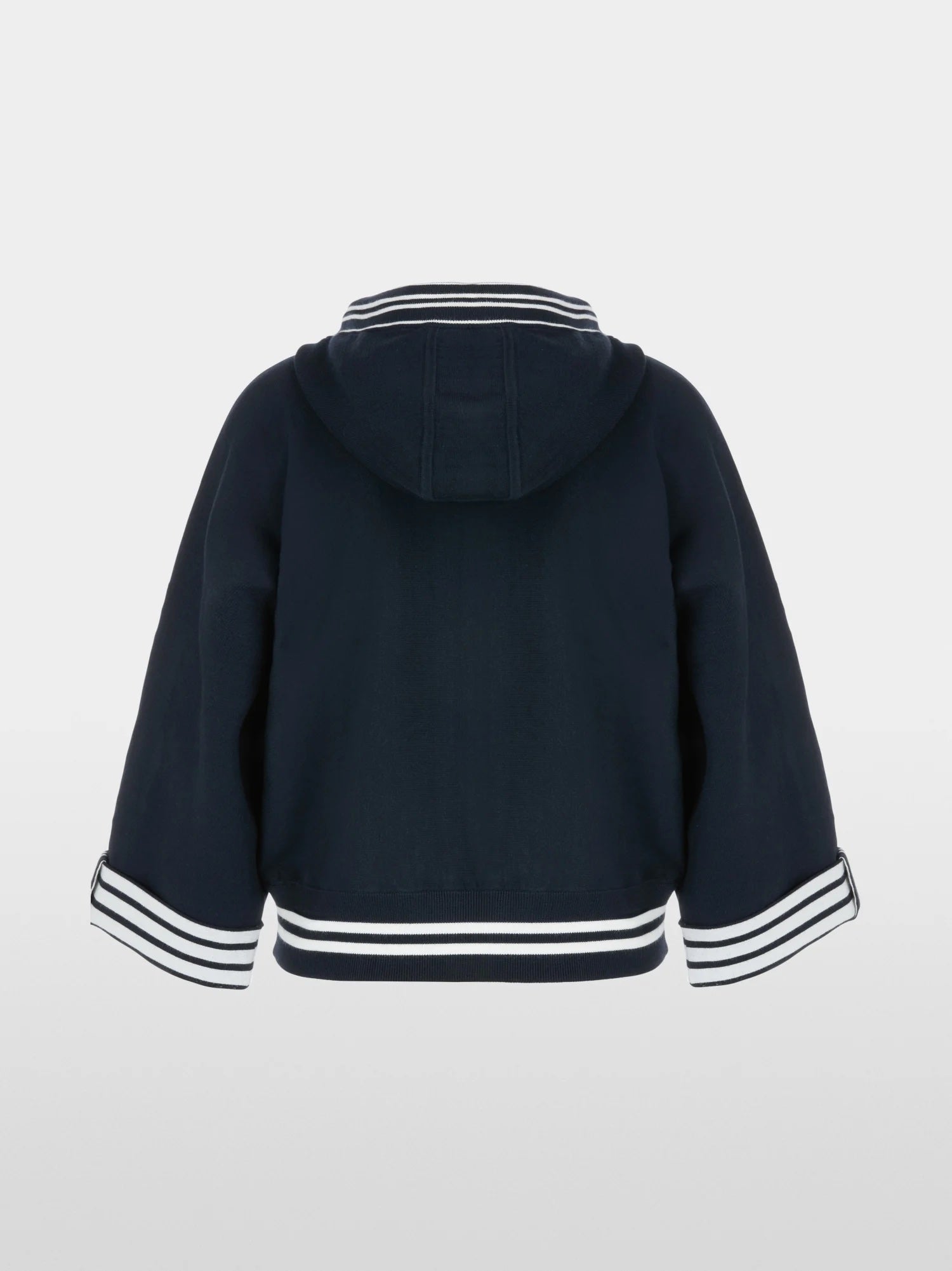 Navy Sports Trim Hooded Cardigan