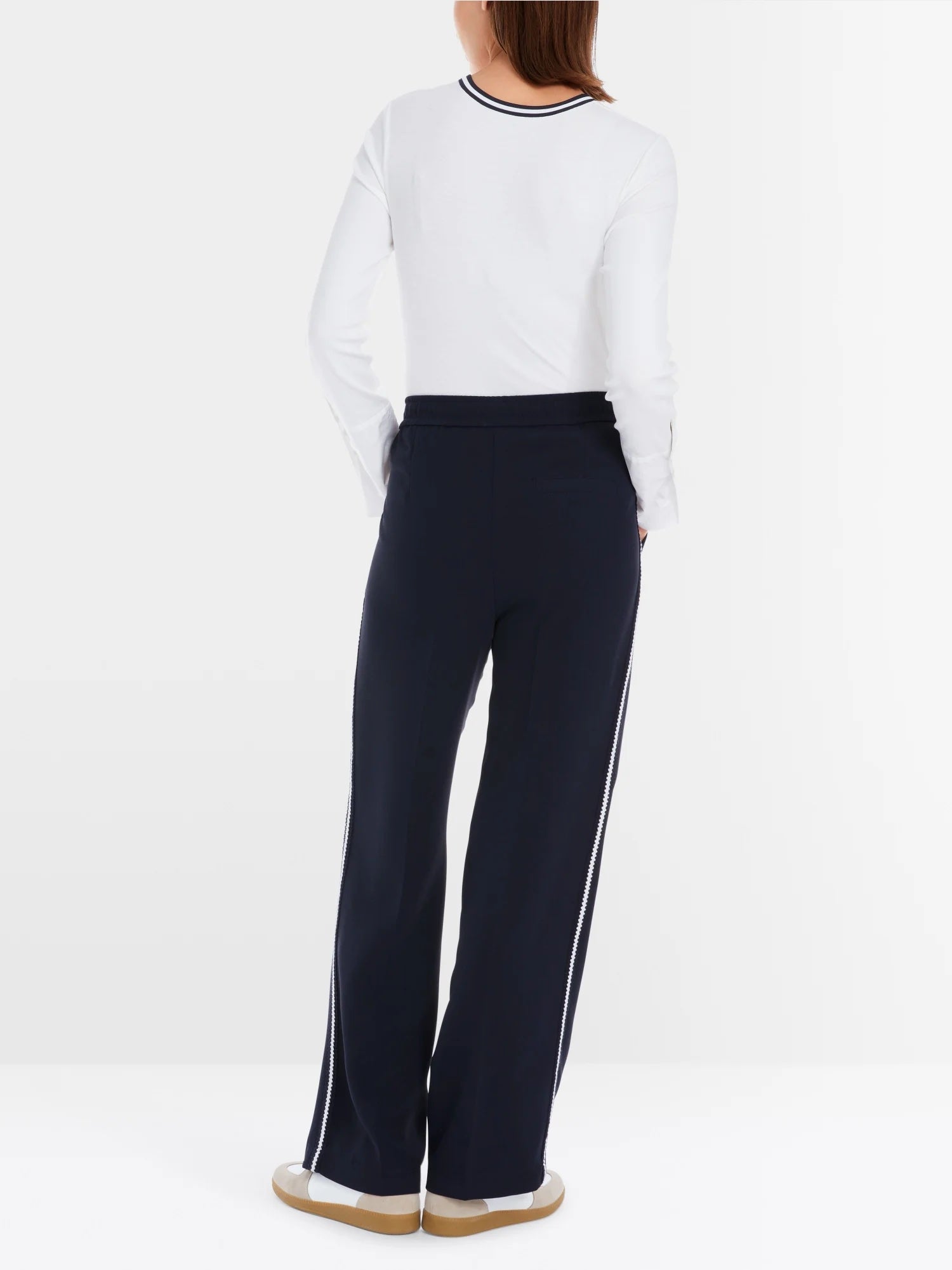 Navy Wide Fit Washington Pants