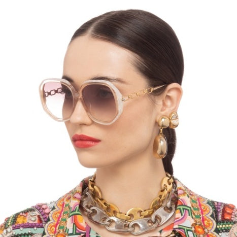 The Matriach Ivory Octagonal Sunglasses