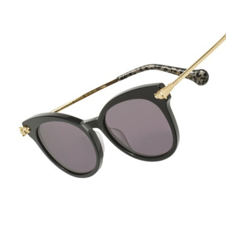 The Extras Black Leopard Cat Eye Sunglasses