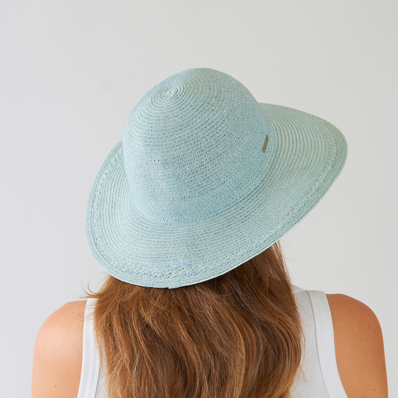 Aqua Braid Floppy Sun Hat