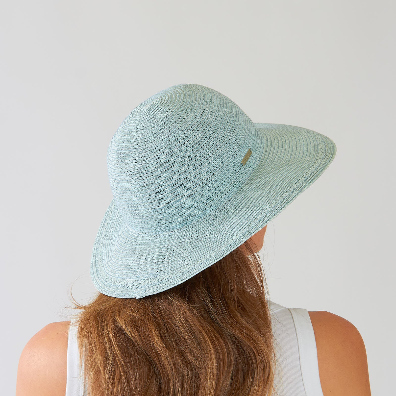 Aqua Braid Floppy Sun Hat