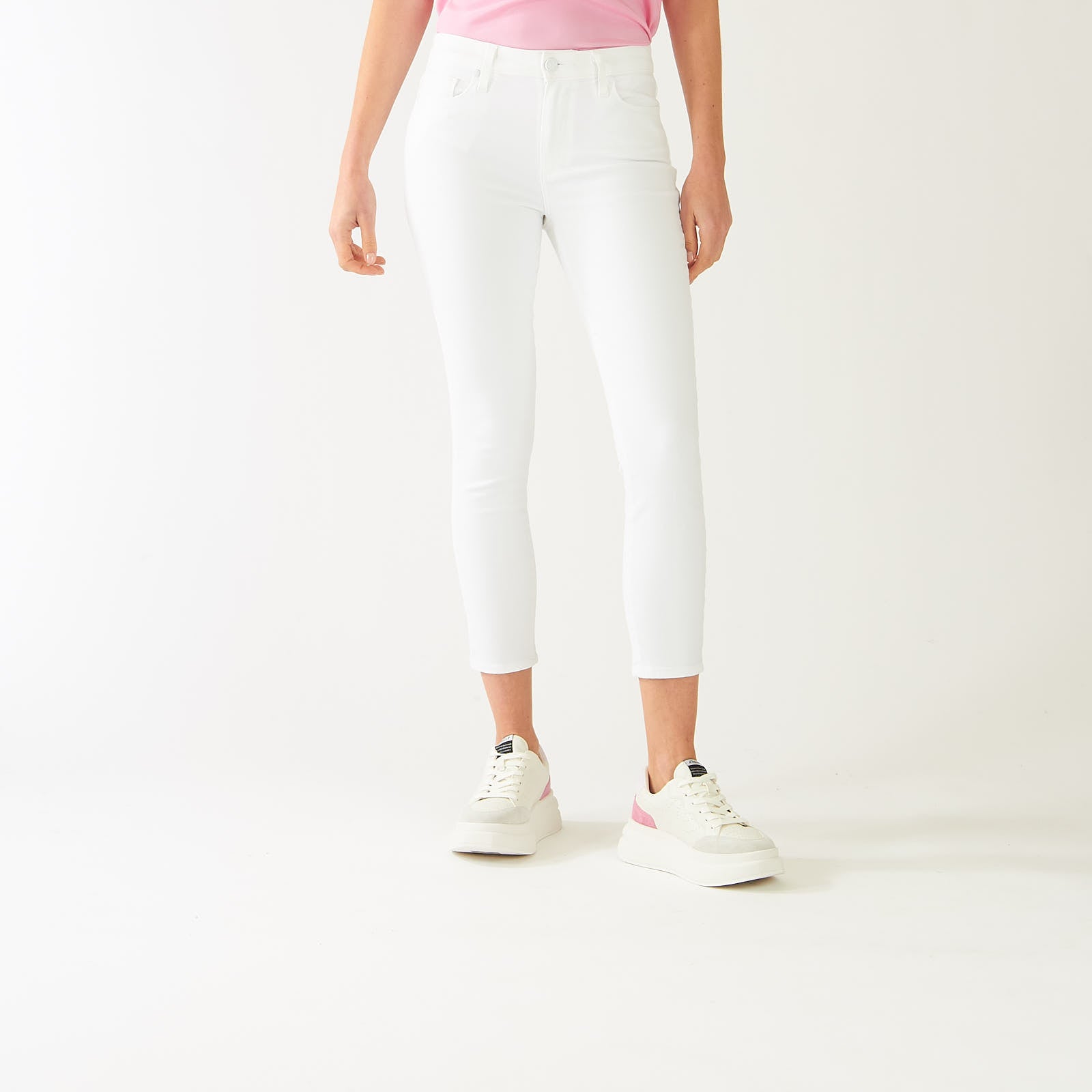 Crisp White Hoxton Crop Skinny Jeans
