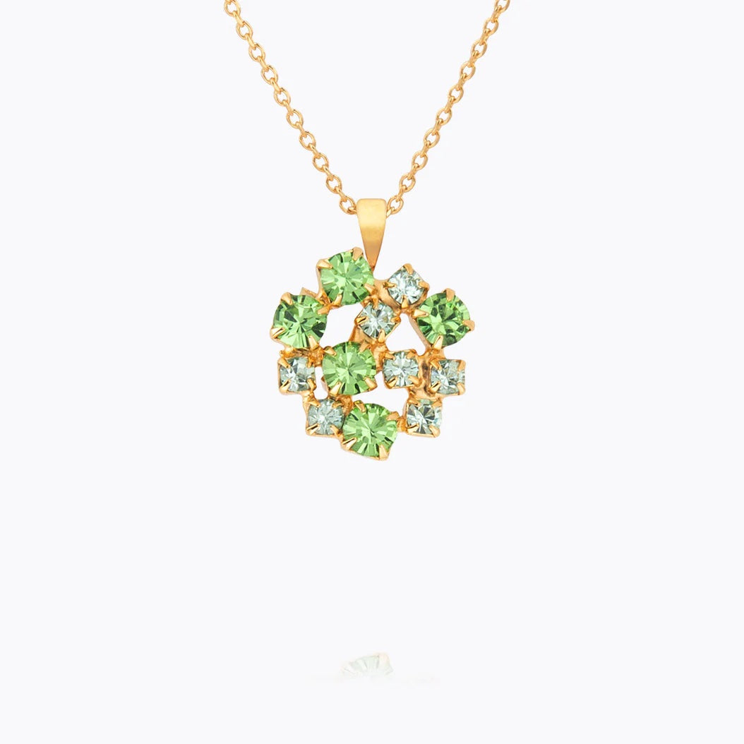Gold Kassandra Green Combo Crystal Necklace