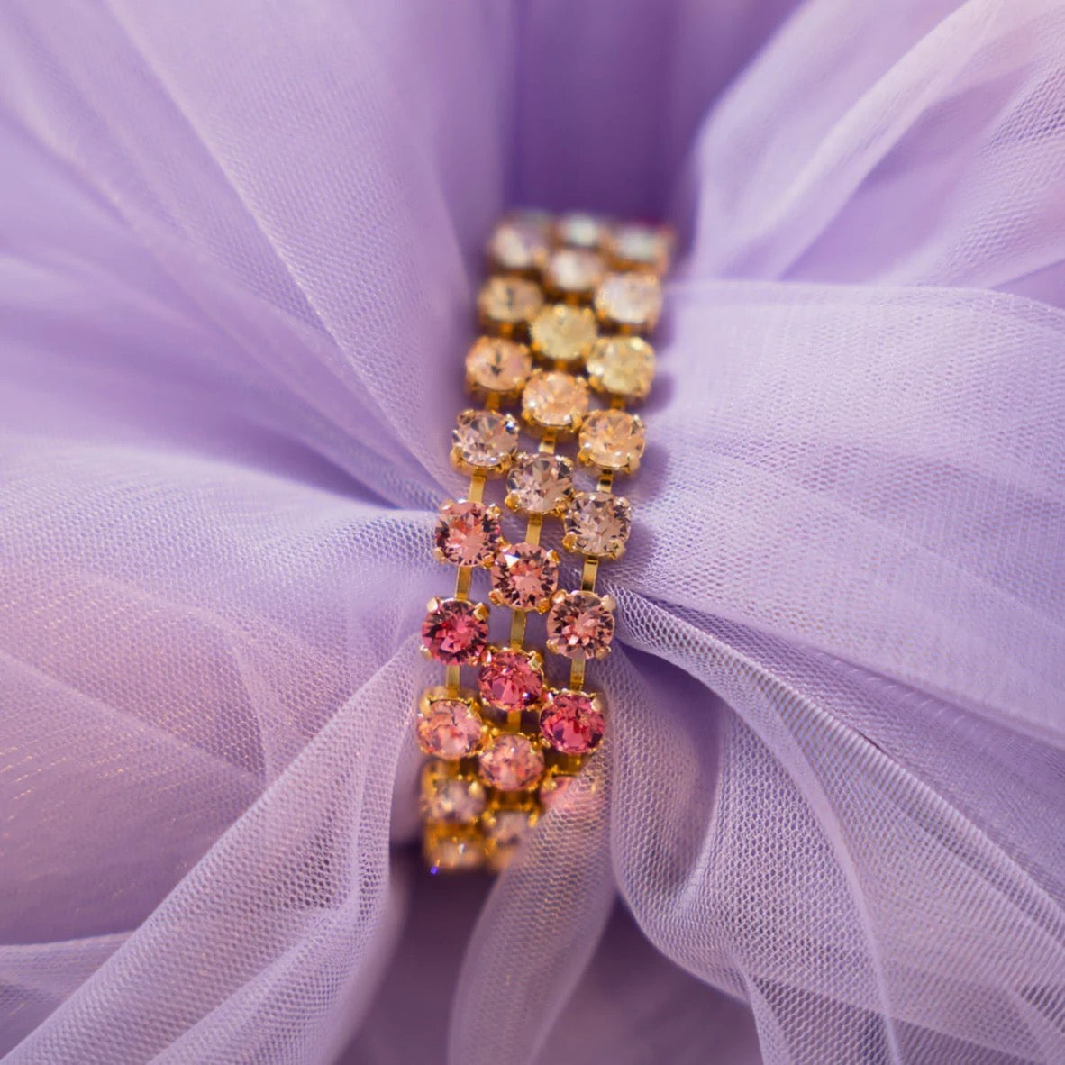 Gold Rosanna Pastel Rainbow Crystal Bracelet