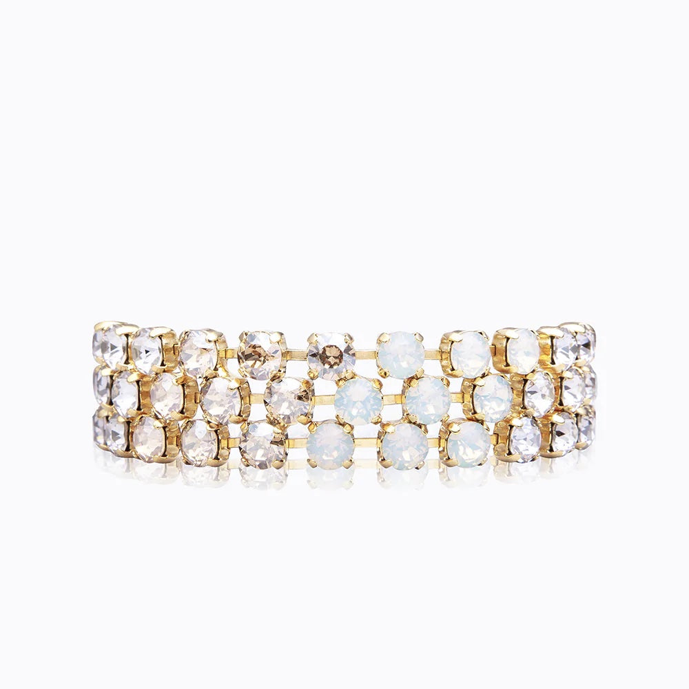 Gold Rosanna White Combo Crystal Bracelet