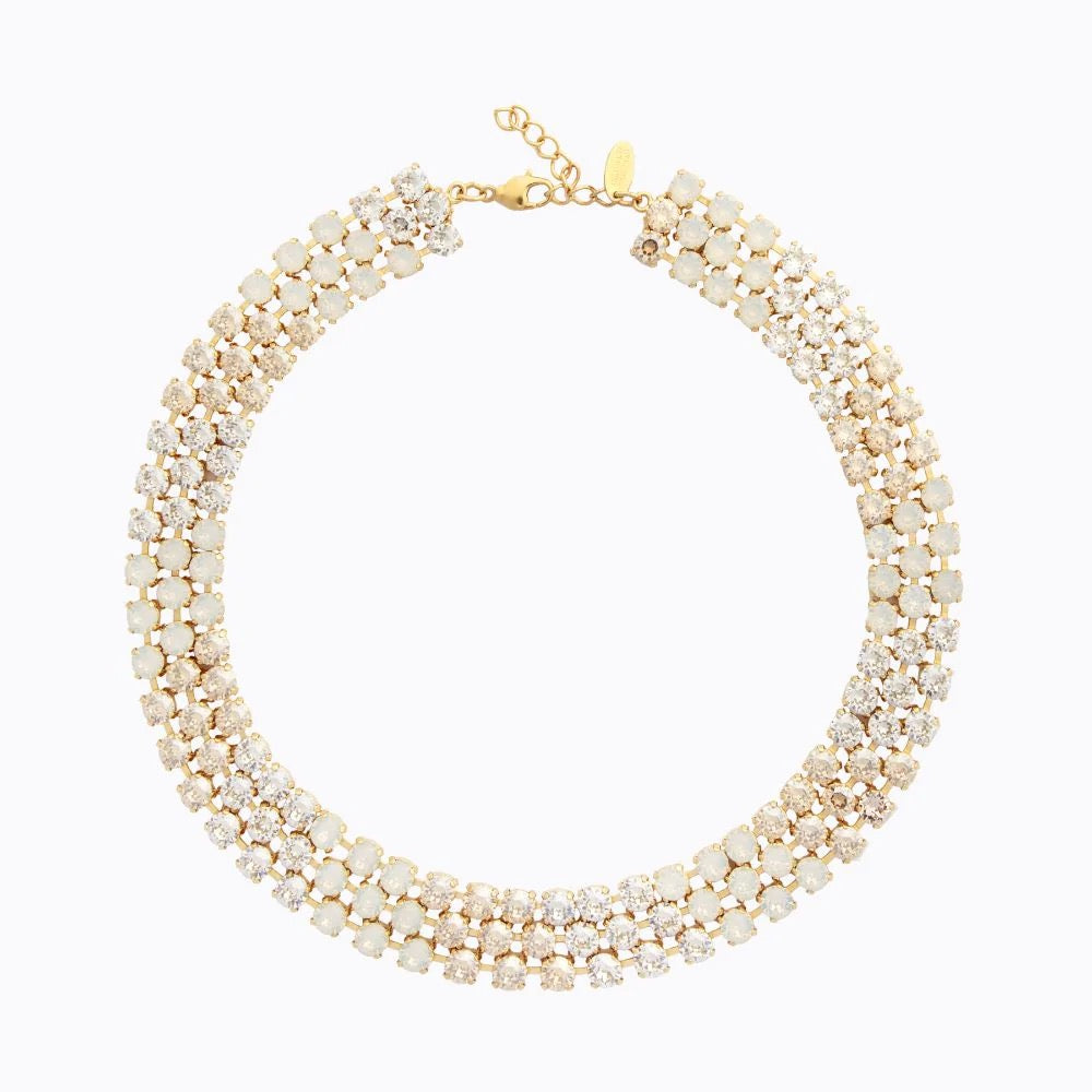 Gold Rosanna White Combo Crystal Necklace