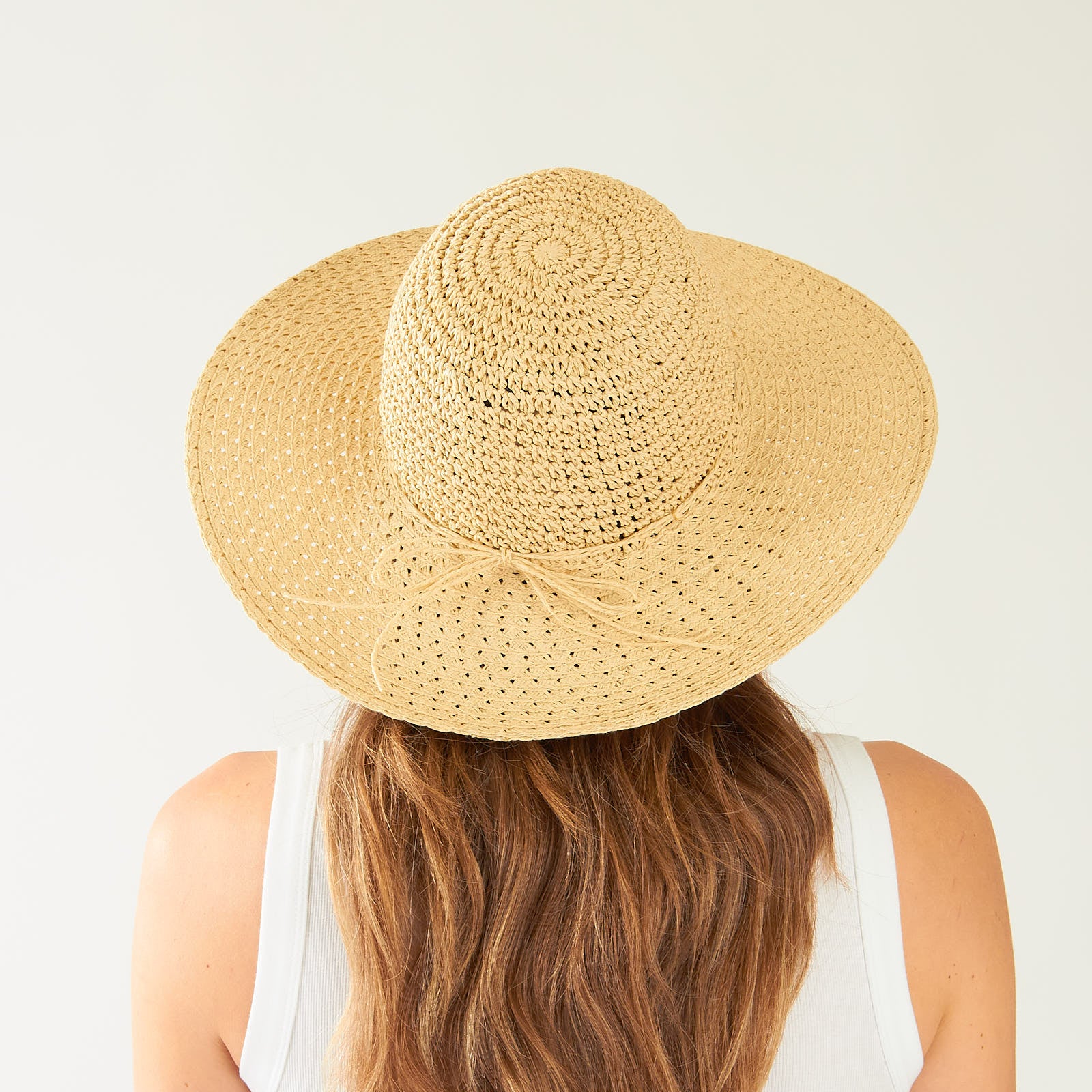 Linen Bow Trim Floppy Sun Hat